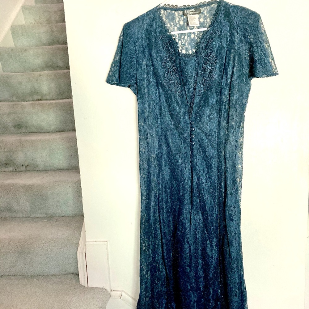 Dawn Joy Designs Vintage Lace Navy Dress